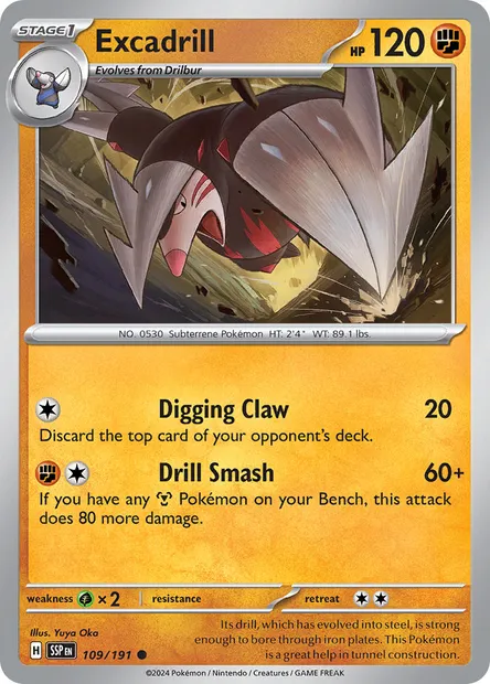 Excadrill, Pokémon card SSP 109 — Surging Sparks set
