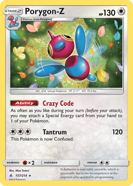 Porygon-Z, Pokémon card UNB 157 — Unbroken Bonds set