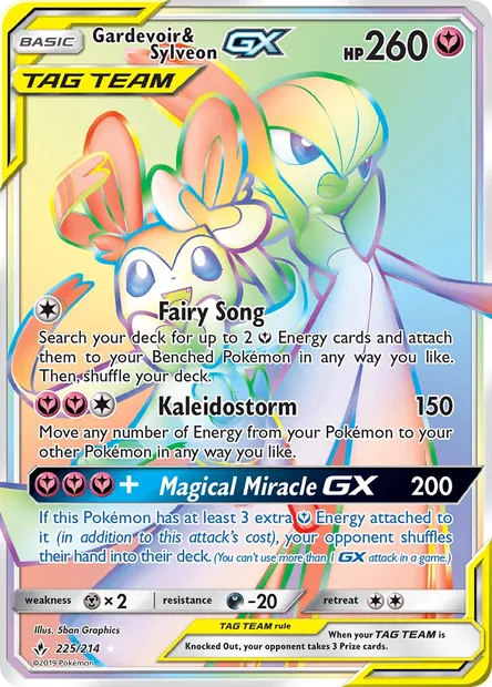 Gardevoir & Sylveon GX, Pokémon card UNB 225 — Unbroken Bonds set