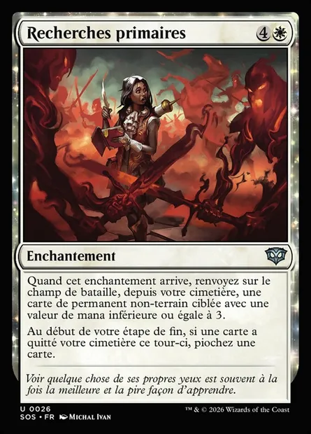 Recherches primaires, carte Magic SOS 26 — extension Secrets of Strixhaven