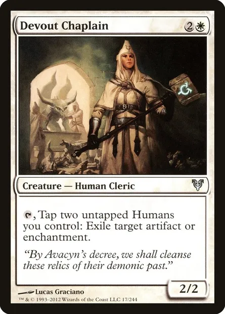 Devout Chaplain, Magic card AVR 17 — Avacyn Restored set