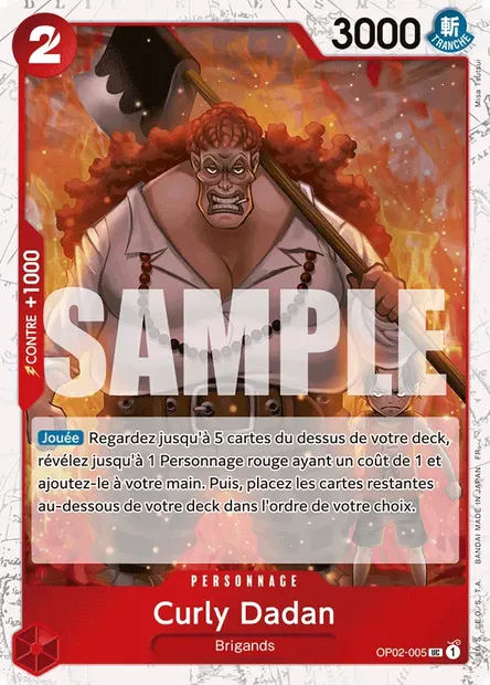 Curly Dadan, carte One Piece OP02-005 — extension PARAMOUNT WAR