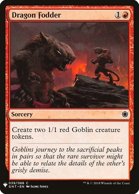 Dragon Fodder, Magic card PLST GNT-39 — The List set