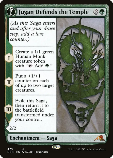 Jugan Defends the Temple // Remnant of the Rising Star, Magic card NEO 475 — Kamigawa: Neon Dynasty set