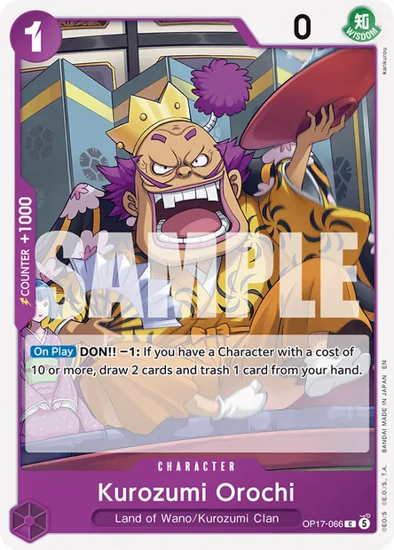 Kurozumi Orochi, One Piece card OP17-066 — THE WORLD’S STRONGEST WARRIORS set