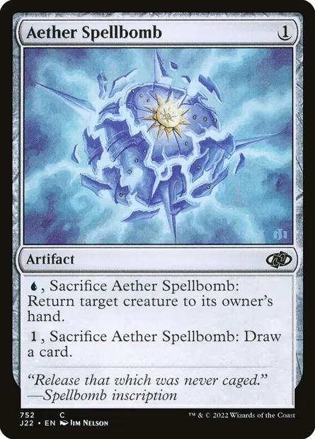 Aether Spellbomb, Magic card J22 752 — Jumpstart 2022 set
