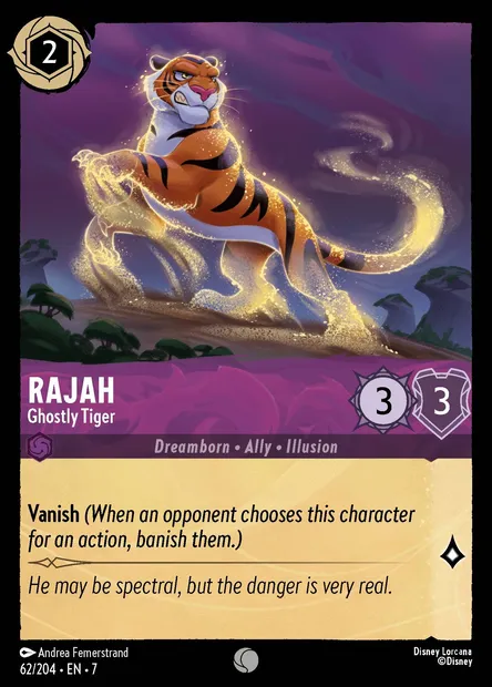 Rajah - Ghostly Tiger, Disney Lorcana card CH7-062 — Archazia's Island set