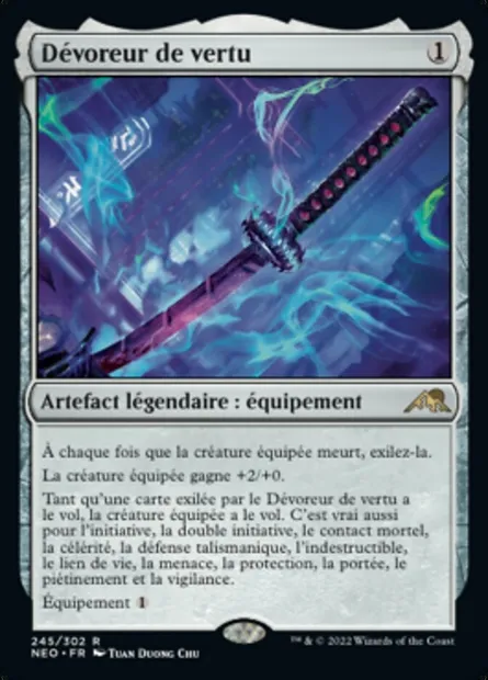 Dévoreur de vertu, carte Magic NEO 245 — extension Kamigawa: La Dynastie Néon