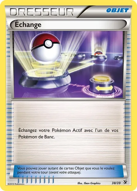 Échange, carte Pokémon KSS 38 — extension Bienvenue à Kalos