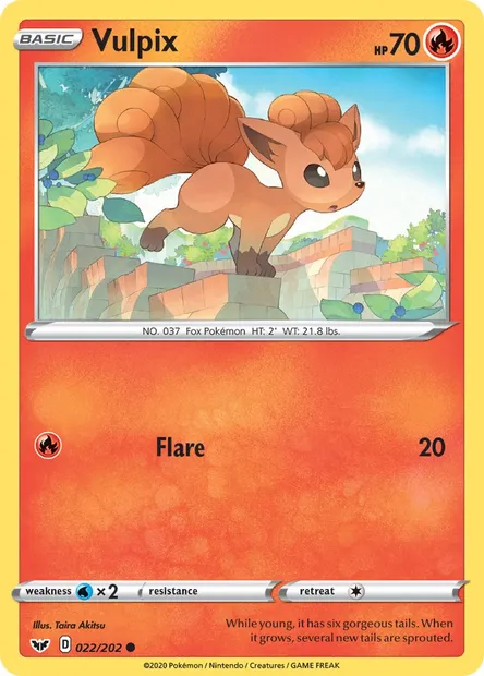 Vulpix, Pokémon card SSH 22 — Sword & Shield set