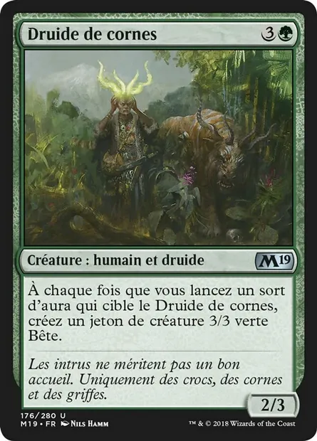 Druide de cornes, carte Magic M19 176 — extension Core Set 2019