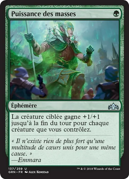 Puissance des masses, carte Magic GRN 137 — extension Les Guildes de Ravnica