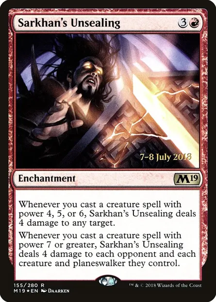 Sarkhan's Unsealing, Magic card PM19 155s — Core Set 2019 Promos set