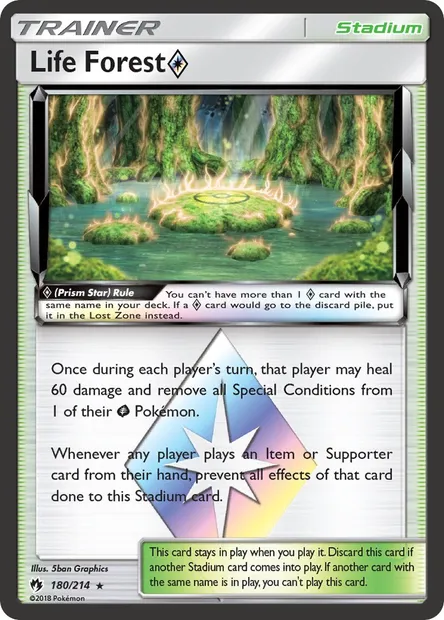Life Forest ◇, Pokémon card LOT 180 — Lost Thunder set
