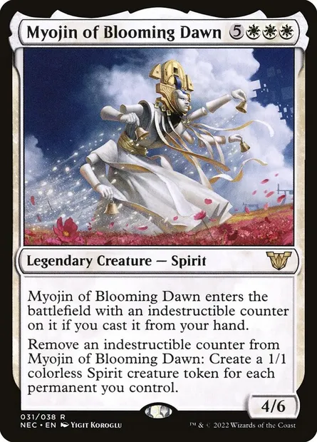 Myojin of Blooming Dawn, Magic card NEC 31 — Neon Dynasty Commander set