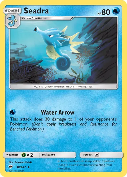Seadra, Pokémon card BUS 30 — Burning Shadows set