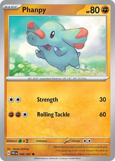 Phanpy, Pokémon card PAF 048 — Paldean Fates set