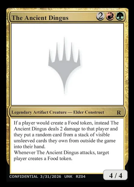 The Ancient Dingus, carte Magic UNK RZ04v — extension Unknown Event