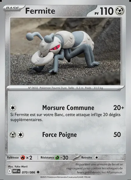 Fermite, carte Pokémon WHT 070 — extension Flamme Blanche
