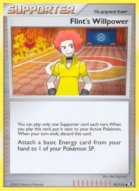 Flint's Willpower, Pokémon card RR 91 — Rising Rivals set
