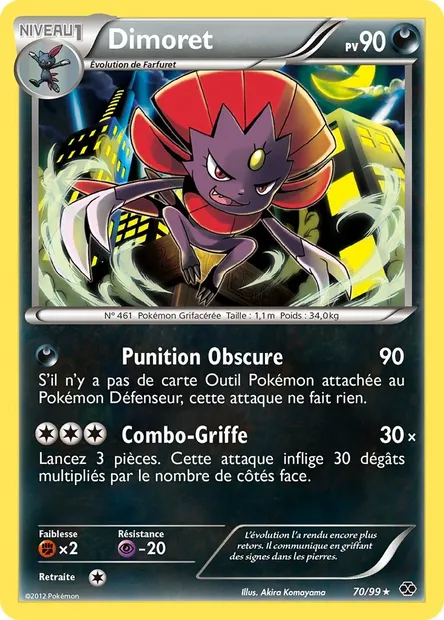 Dimoret, carte Pokémon NXD 70 — extension Destinées Futures