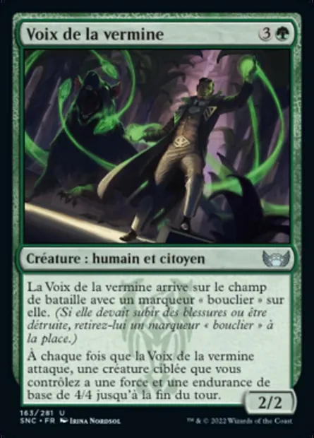 Voix de la vermine, carte Magic SNC 163 — extension Les rues de la Nouvelle-Capenna