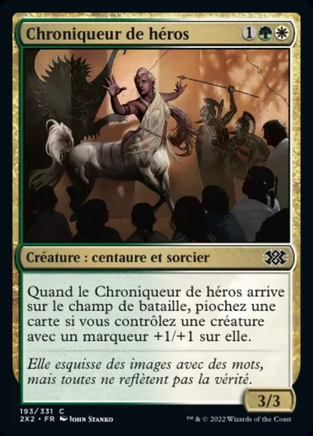 Chroniqueur de héros, carte Magic 2X2 193 — extension Double Masters 2022