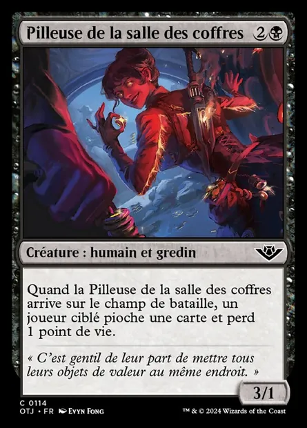 Pilleuse de la salle des coffres, carte Magic OTJ 114 — extension Outlaws of Thunder Junction