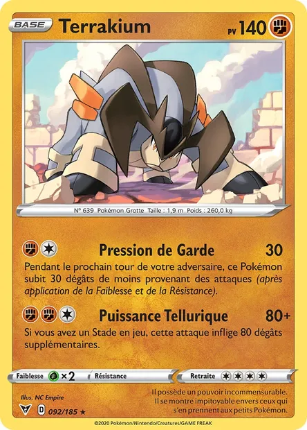 Terrakium, carte Pokémon VIV 92 — extension Voltage Éclatant