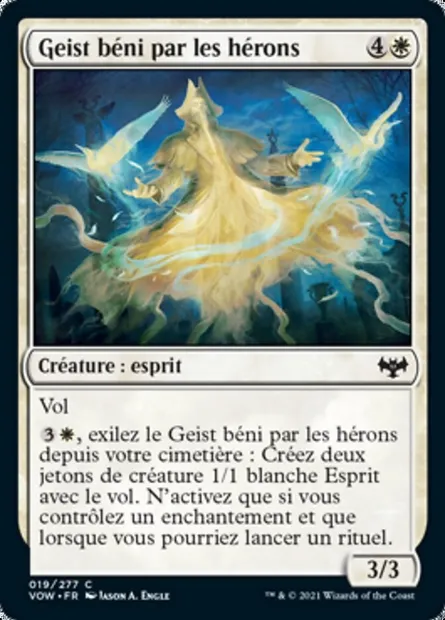 Geist béni par les hérons, carte Magic VOW 19 — extension Innistrad : noce écarlate