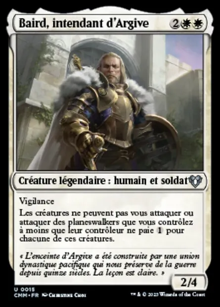 Baird, intendant d'Argive, carte Magic CMM 15 — extension Commander Masters