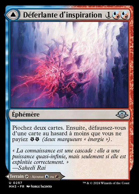 Déferlante d'inspiration // Chutes crépitantes, carte Magic MH3 257 — extension Modern Horizons 3