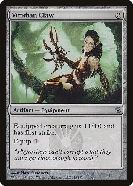 Viridian Claw, Magic card MBS 143 — Mirrodin Besieged set