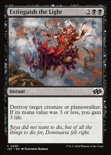 Extinguish the Light, Magic card J25 438 — Foundations Jumpstart set