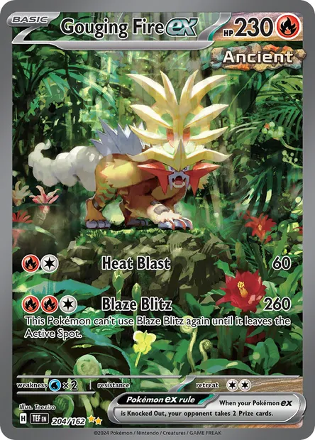 Gouging Fire ex, Pokémon card TEF 204 — Temporal Forces set