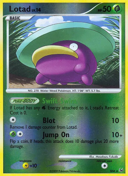 Lotad, Pokémon card PL SH4 — Platinum set