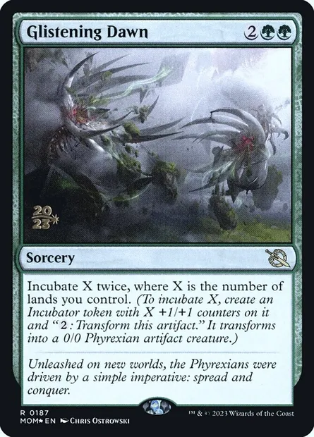 Aube luisante, carte Magic PMOM 187s — extension March of the Machine Promos