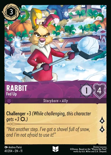 Rabbit - Fed Up, Disney Lorcana card CH11-041 — Winterspell set