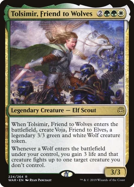 Tolsimir, Friend to Wolves, Magic card PWAR 224p — War of the Spark Promos set