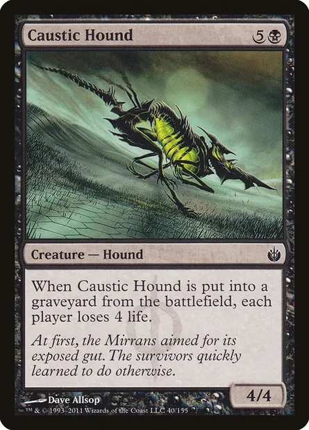 Caustic Hound, Magic card MBS 40 — Mirrodin Besieged set