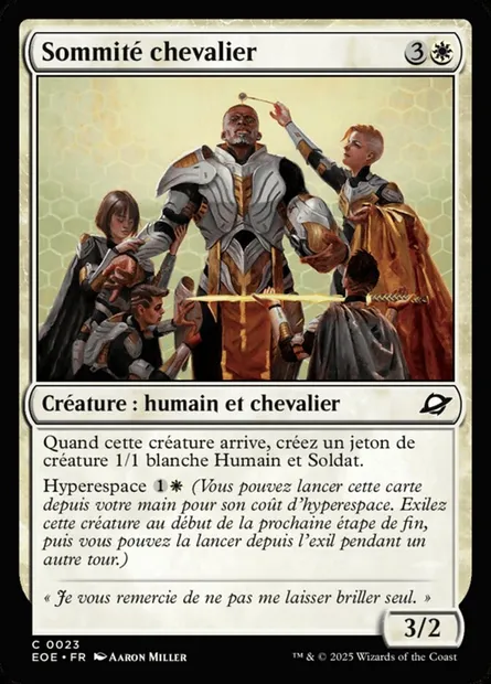 Sommité chevalier, carte Magic EOE 23 — extension Edge of Eternities