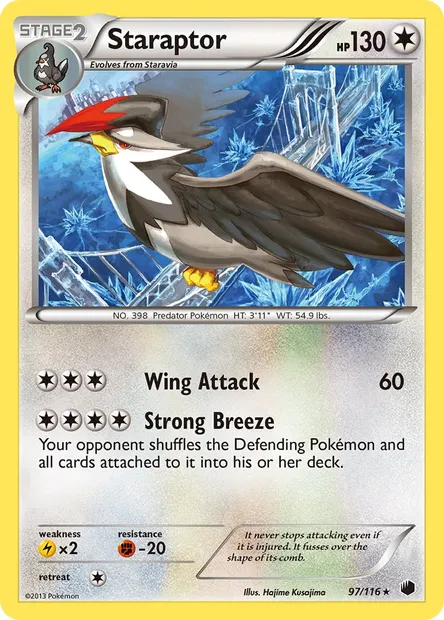 Staraptor, Pokémon card PLF 97 — Plasma Freeze set