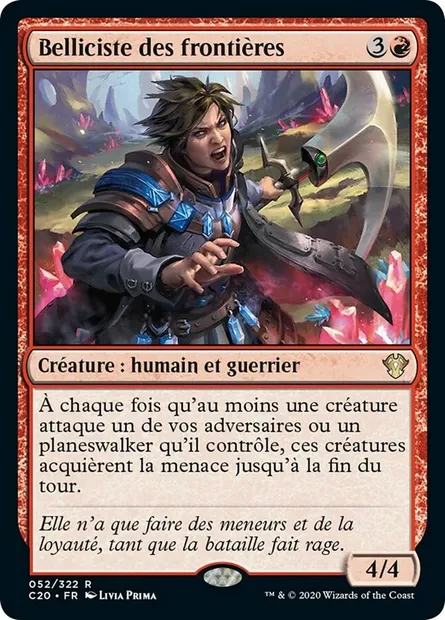 Belliciste des frontières, carte Magic C20 52 — extension Commander 2020