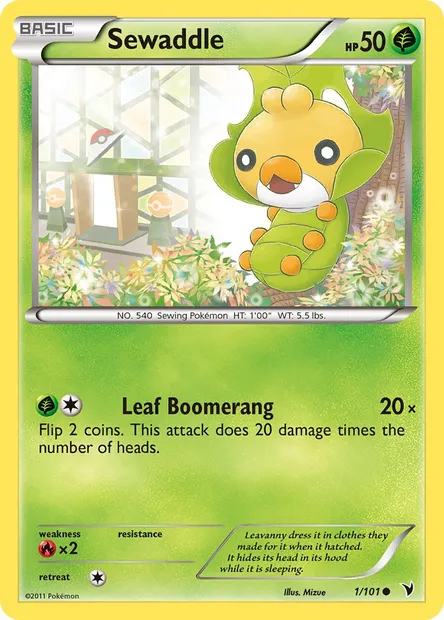 Sewaddle, Pokémon card NVI 1 — Noble Victories set