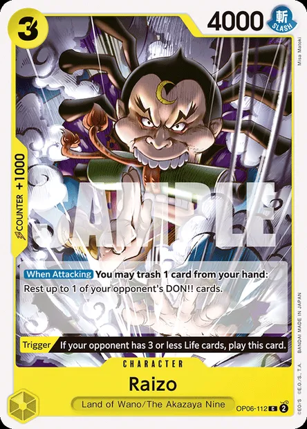 Raizo, carte One Piece OP06-112 — extension ONE PIECE CARD THE BEST