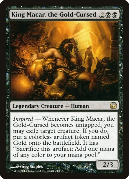 King Macar, the Gold-Cursed, Magic card JOU 74 — Journey into Nyx set