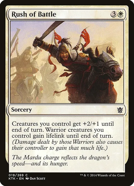 Rush of Battle, Magic card KTK 19 — Khans of Tarkir set
