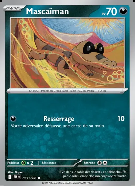 Mascaïman, carte Pokémon BLK 057 — extension Foudre Noire
