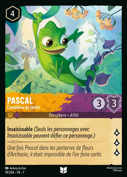 Pascal - Caméléon de jardin, carte Disney Lorcana CH7-019 — extension L'île d'Archazia