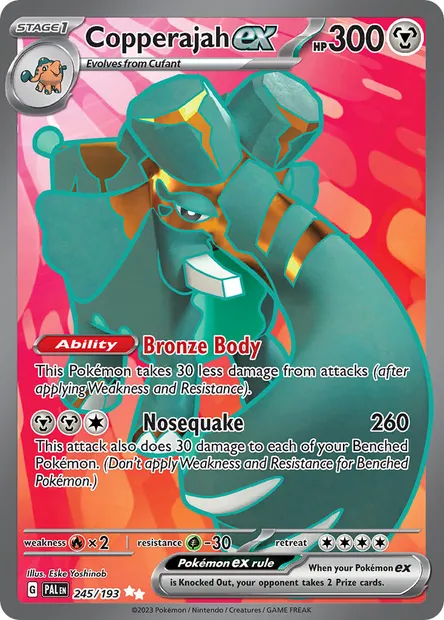 Copperajah ex, Pokémon card PAL 245 — Paldea Evolved set